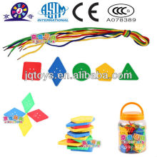 plastic educational button threading toy